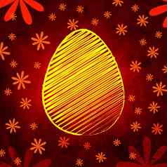 黄色的复活节蛋棕色（的）纸背景花