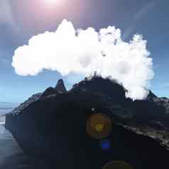 火山火山喷发岛