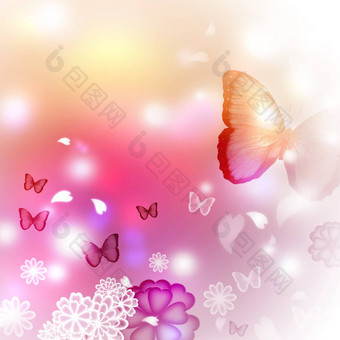 花朵蝴蝶插图