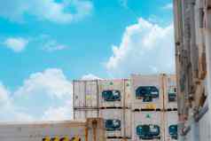 容器物流冷藏航运冻食物冷藏容器出口物流运费运输物流行业容器卡车运输容器危机冰箱
