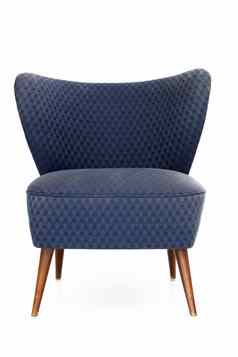 复古的蓝色的软垫椅子
