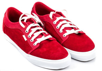 红色的鞋白色背景