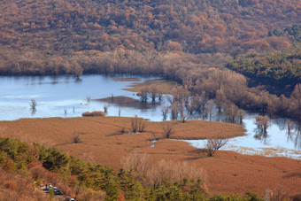 视图<strong>岩溶</strong>湖doberdò意大利