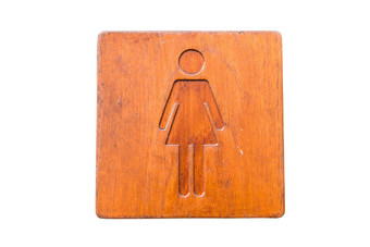 棕色（的）硬木抛光厕所。。。标志