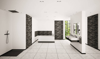现代浴室室内渲染