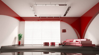 现代室内红色的沙发