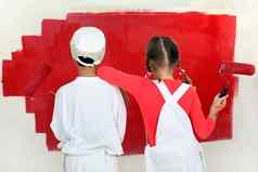 孩子们绘画墙
