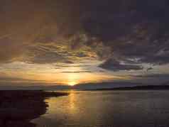 日落太阳湖贝加尔湖