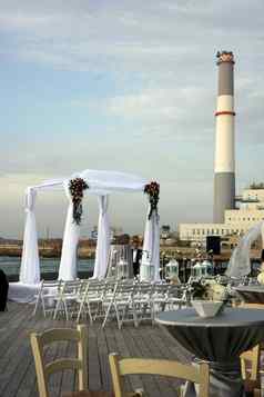 婚礼彩棚工业视图海海滩