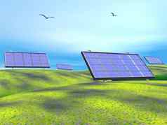 太阳能面板自然