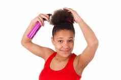 美国黑人年轻的女人非洲式发型头发