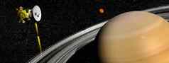 卡西尼号宇宙飞船土星泰坦卫星渲染