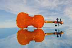小提琴镜子天空空间