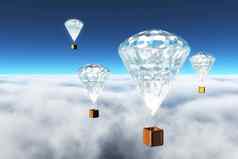 钻石热空气气球云