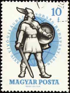 古老的战士剑帖子邮票