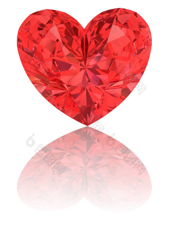 红色的钻石形状<strong>心光</strong>滑的白色