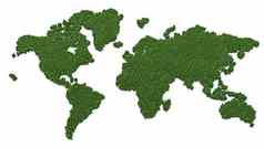 世界地图使绿色草