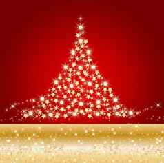 闪闪发光的金圣诞节树