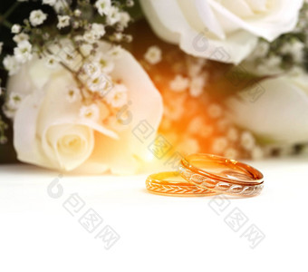 婚礼环玫瑰花束
