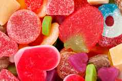 混合色彩斑斓的果冻糖果
