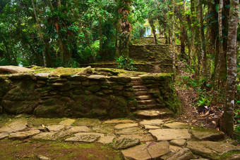 石头楼梯梯田城市迷路了哥伦比亚