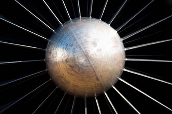 飞机涡轮引擎为中心的视图