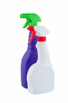 瓶喷雾器清洁孤立的白色背景