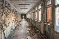被遗弃的走廊普里皮亚季学校