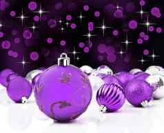 紫色的装饰圣诞节饰品明星背景
