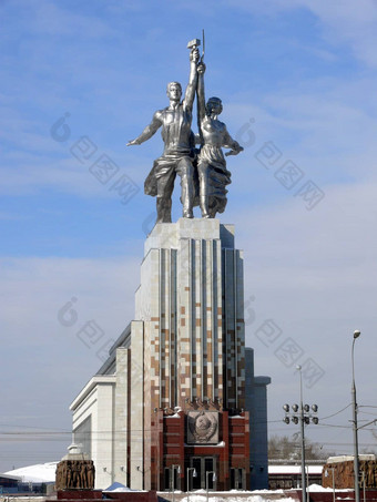 纪念碑工人苏联的<strong>集体</strong>农庄女人VVC莫斯科俄罗斯