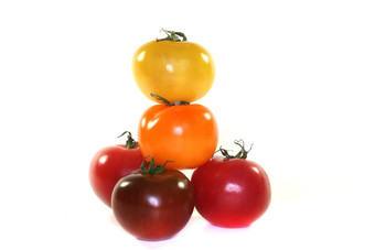 堆放色彩斑斓的西红柿