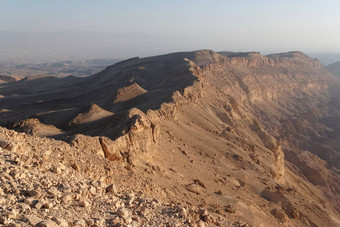 Rim沙漠峡谷日落小火山口马赫特什儿子说内盖夫沙漠以色列