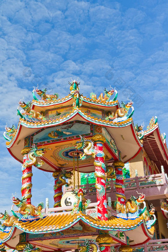 <strong>中国</strong>人神社<strong>美丽</strong>的<strong>中国</strong>人寺庙龙雕像