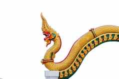 泰国龙王龙雕像白色背景