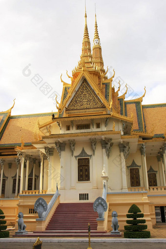 <strong>宝座</strong>大厅皇家宫复杂的金边在金边柬埔寨