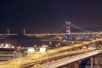 晚上<strong>场景</strong>高速<strong>公路</strong>桥在香港香港