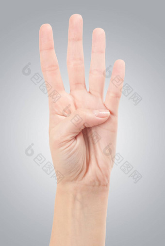 手手势数量孤立的白色