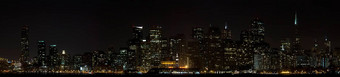 三旧金山市中心天际线晚上