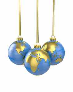 圣诞节球形状的全球地球
