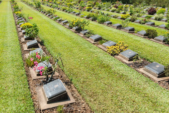 世界战争实墓园地面泰国