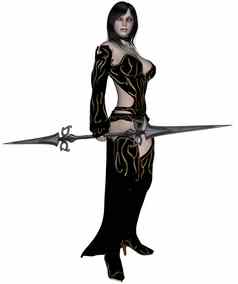 女人精灵战士矛