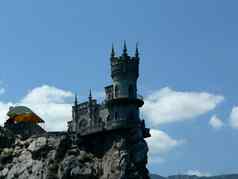 吞下的巢风景优美的城堡黑色的海雅尔塔克里米亚
