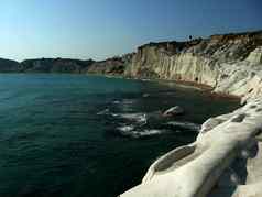 岩石白色悬崖命名楼梯土耳其人西西里意大利