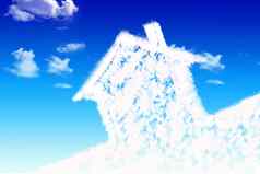 生态房子比喻房子天空云