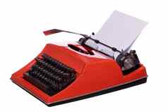 红色的打字机纸