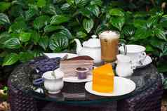 咖啡茶巧克力黑纱蛋糕橙色蛋糕表格