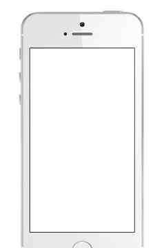 智能手机空白屏幕白色背景