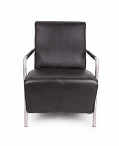 黑色的皮革休息室椅子