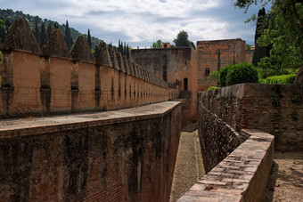中世纪的防御工事Alhambra宫格拉纳达西班牙