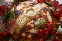 乌克兰手工制作的节日面包店假期面包
